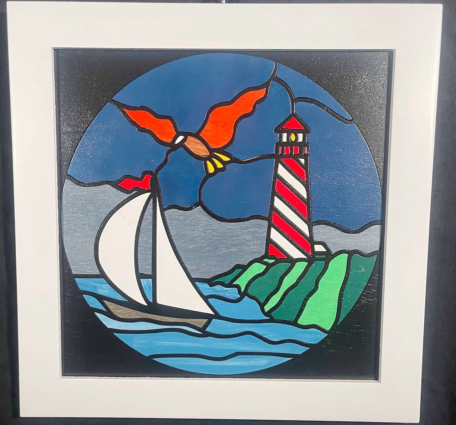 Stained Glass Lighthouse Digital Cut File – Red Oak Engraving