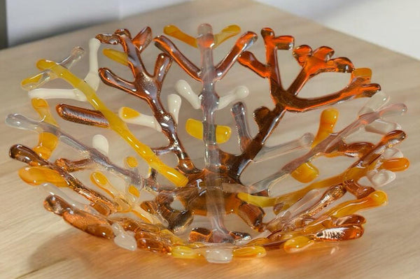 Fused Glass Coral Bowl