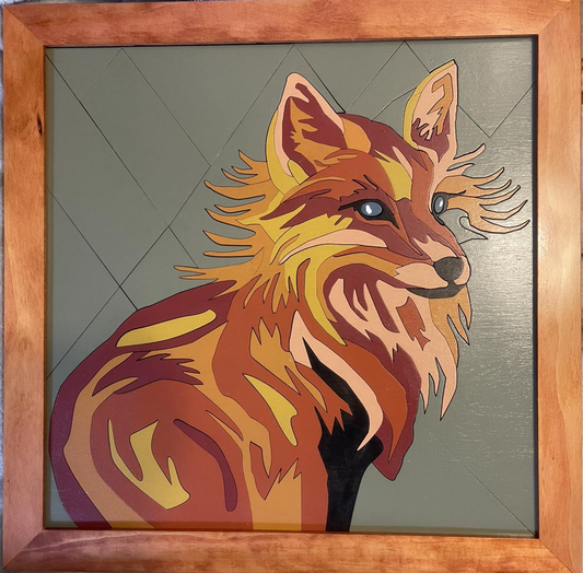 Fox wood quilt - Framed