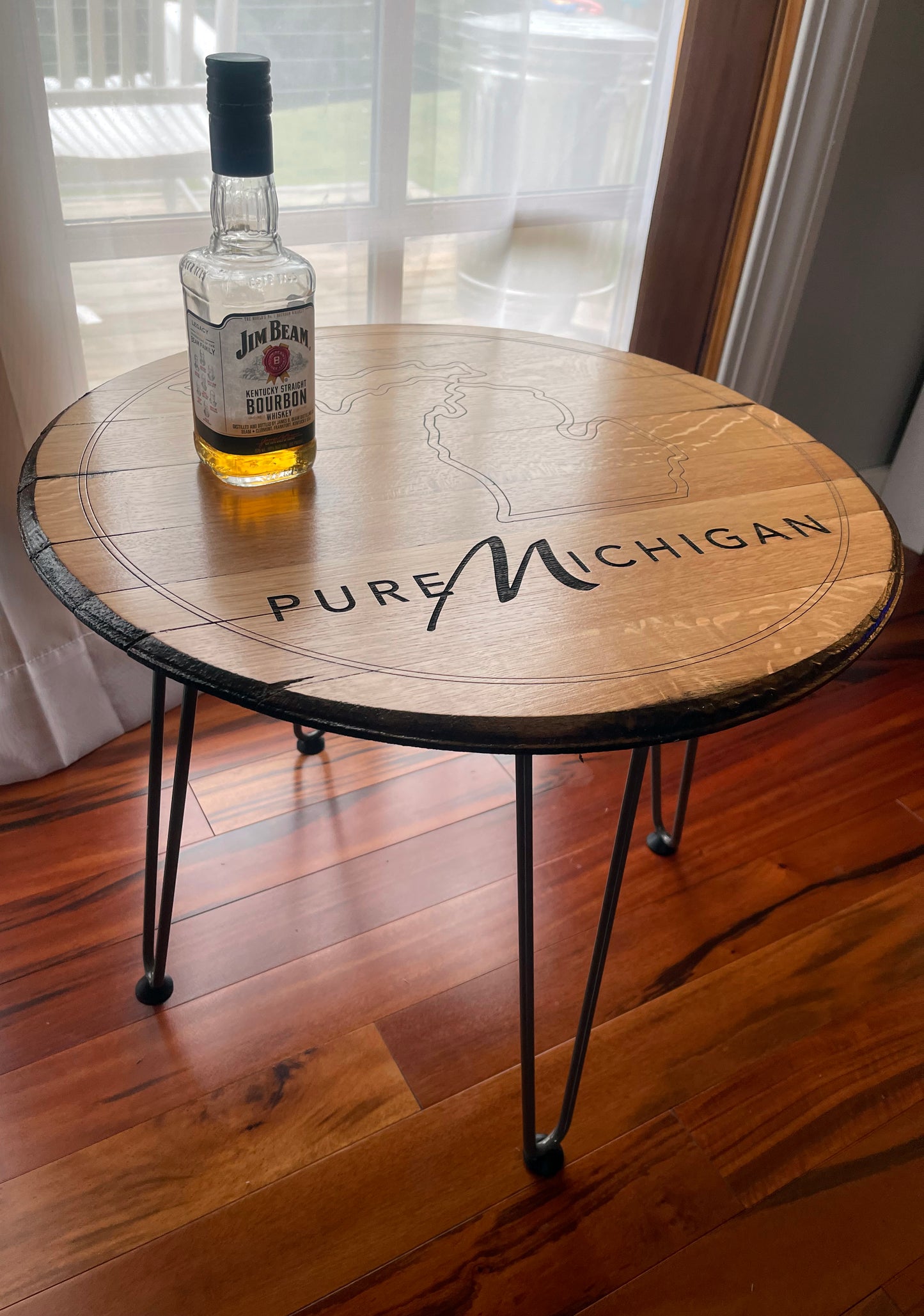 Custom Whiskey Barrel Head table / Wall Hanging / Wedding Guest Book